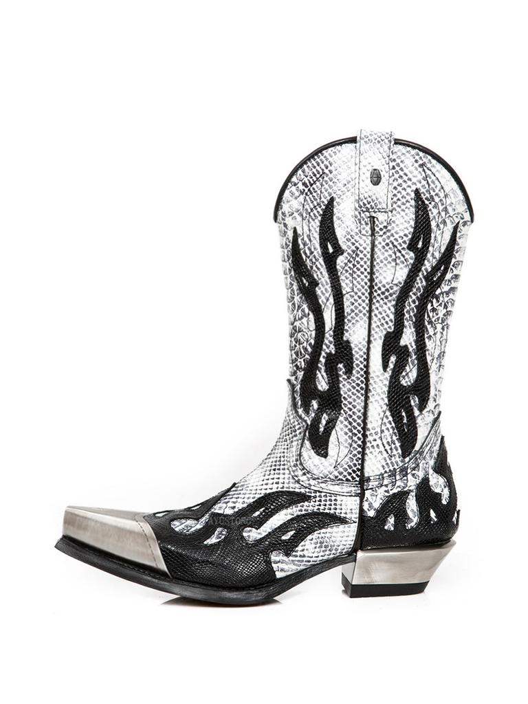 Вышитые двухцветные ботфорты до колена Модные остроносые на толстом каблуке Рыцарские ботильоны Большого размера Мужские ботинки Женские боты