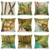 Retro Tropical Bamboo Digital Printing Short Plush Pillow Covers Decorative For Car Sofa Office Cushion Cover Home Goods