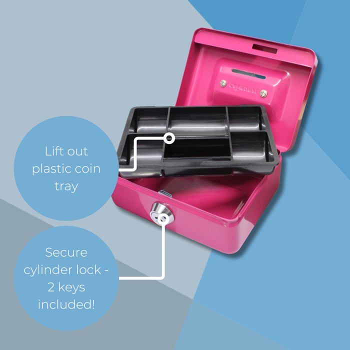 Caisse à monnaie - Cathedral - CBPK4 - 10 cm - Serrure avec 2 clés - Rose