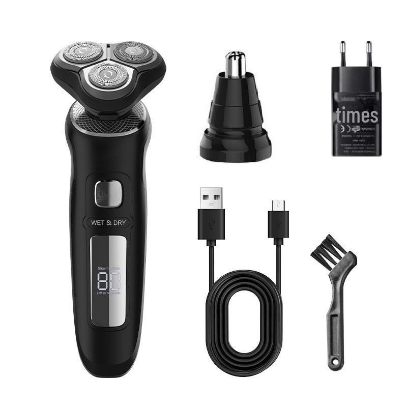 Многофункциональная электробритва: Интеллектуальный ЖК-дисплей, мужская бритва 3 в 1, триммер для носа, моющаяся конструкция