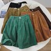 High-Waisted Retro Corduroy A-Line Shorts for Women - 2023 Autumn/Winter Collection