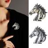 Alloy Horse Head Brooch Women Men Metal Horse Lapel Pin Animal Sweater Dress Suit Clothing Accessories Jewelry Gift