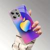 Радужная стеклянная электроplated чехол для телефона с рисунком яблока Для iPhone 11 12 13 14 15 16 17 Pro Max 15 Plus 16E 17 Air Cover