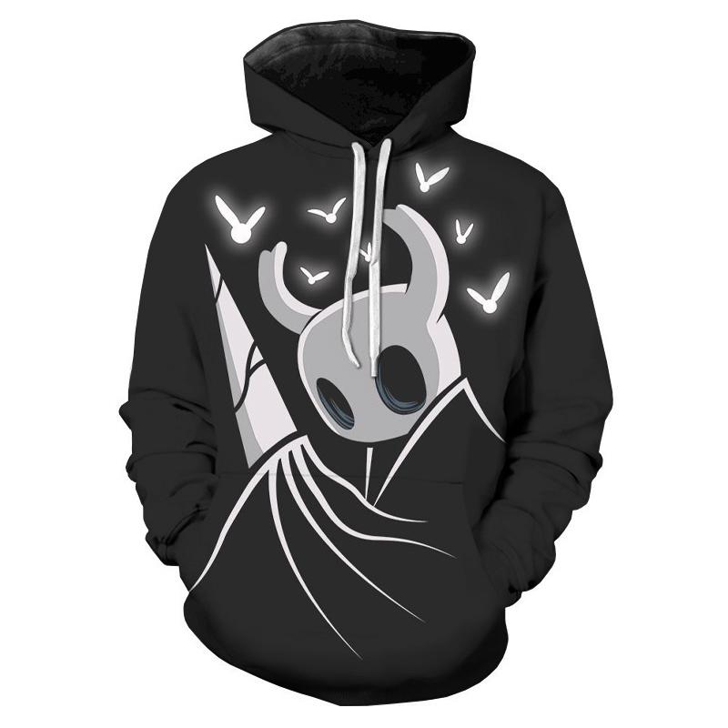 Весна-Осень Hollow Knight 3D толстовки с принтом для мужчин/женщин модные популярные личности аниме с капюшоном Harajuku Инь Ян толстовки