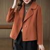 Wool Coat 2025: Women's Trendy Double-Faced Autumn Outerwear, Small Size, Short Style