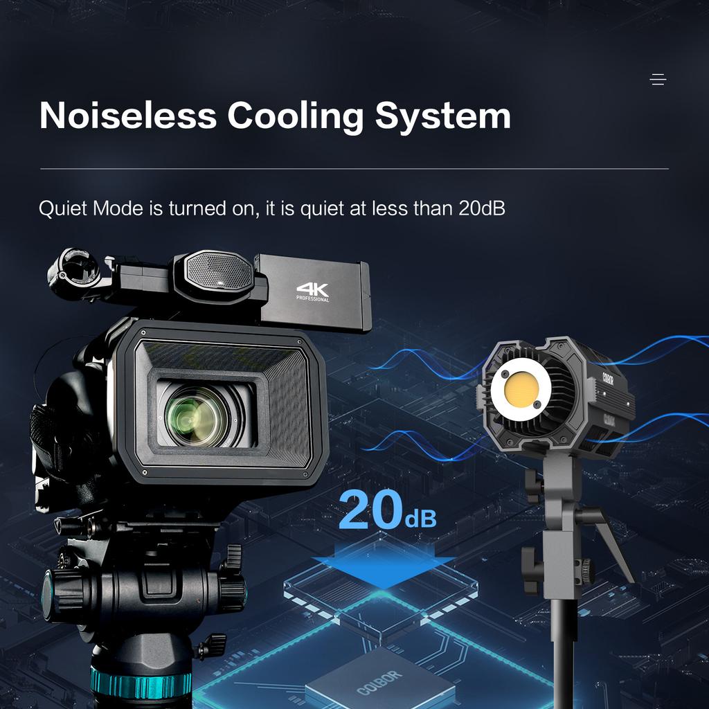 COLBOR CL100X Studio COB Свет для фотосъемки 110 Вт Двухцветная светодиодная лампа для видеосъемки с температурой 2700K-6500K