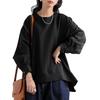 [antiqua] [Antica] Indian Cotton Fleece Switching Tops Ladies Long Sleeve IYA-00036 Regular (equivalent To S-L) 05 Black