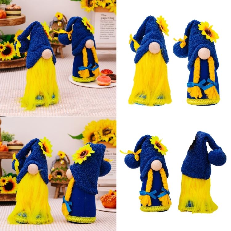 Sunflowers Gnomes Kitchen Tiered Tray Decros Spring Sunflowers Faceles Doll