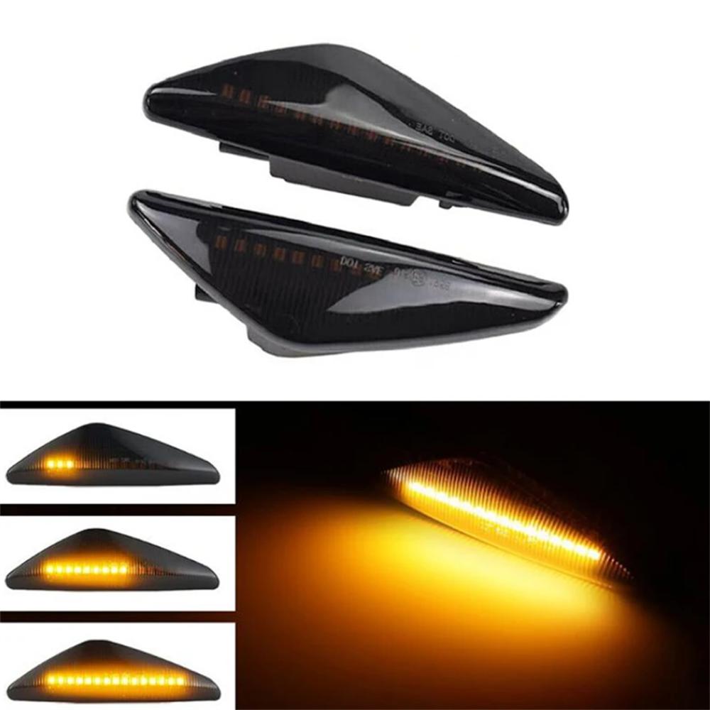 1 Pair Smoked LED Fender Side Marker Light Turn Signal For BMW X3 X5 X6