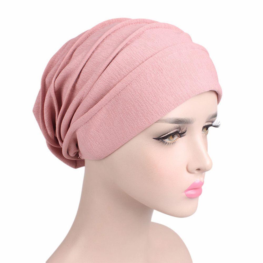 Caps Cotton Headscarf Solid Color Chemotherapy Cap Muslim Hijabs Women Head Wrap Turban Beanie Cap