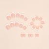 24pcs Glossy White French Tip Press On Nails - Full Cover Short Square False Nails for Women and Girls - Daily Wear