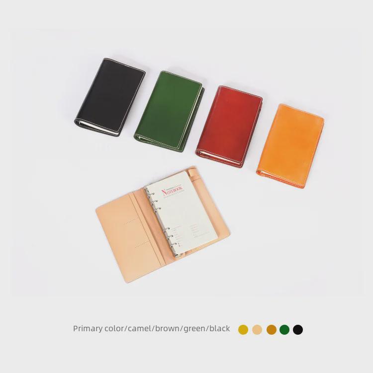 A6 Genuine Leather Retro Business Notebook - Vegetable Tanned, Handmade, Loose-Leaf Diary