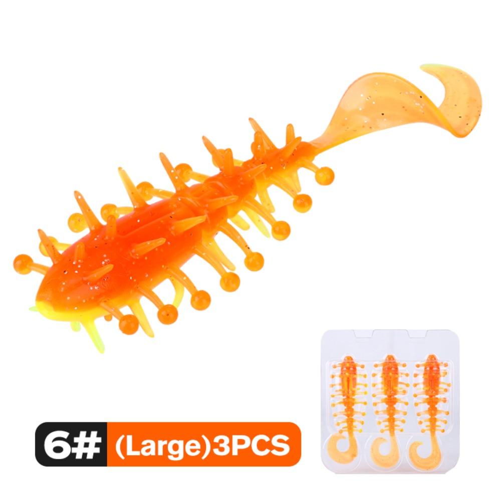 3/4Pcs 6.3cm/2g 11cm/8g Curl Tail Sea Cucumber Soft Bait Artificial Swimbaits Outdoor Fishing