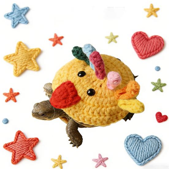 Knitted Turtle Sweater Tortoise Shell Chick Costume Handmade Cute Chicken Warm Outfit with Adjustable Strap for Tortoise Turtle Photo Prop Party
