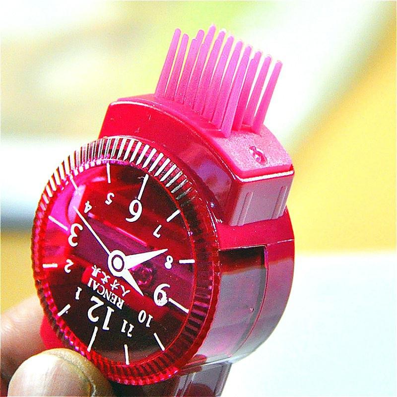 2 шт. 3 в 1 точилка для карандашей в виде наручных часов с ластиком и кисточкой, прекрасные школьные канцелярские принадлежности