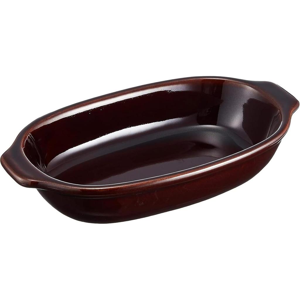 Santo Bankoyaki Gratin Dish One Person Oval Diameter Approximately 21cm Monotone Heat Resistant Ceramic Oven Compatible Microwave Dishwasher Safe Made