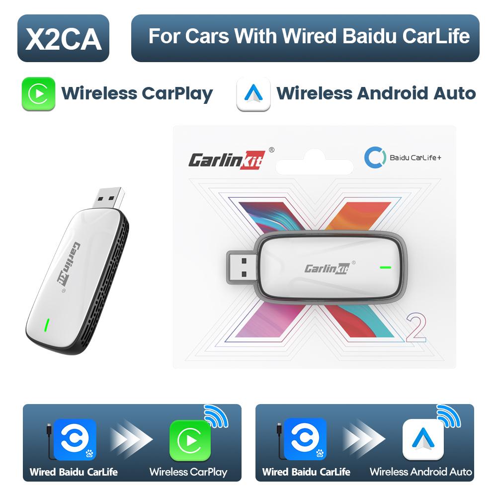 CarlinKit X1CA X2CA Baidu Carlife to Android Auto and CarPlay Wireless Adapter For iPhone Android Phone WiFi BLE Auto Connect