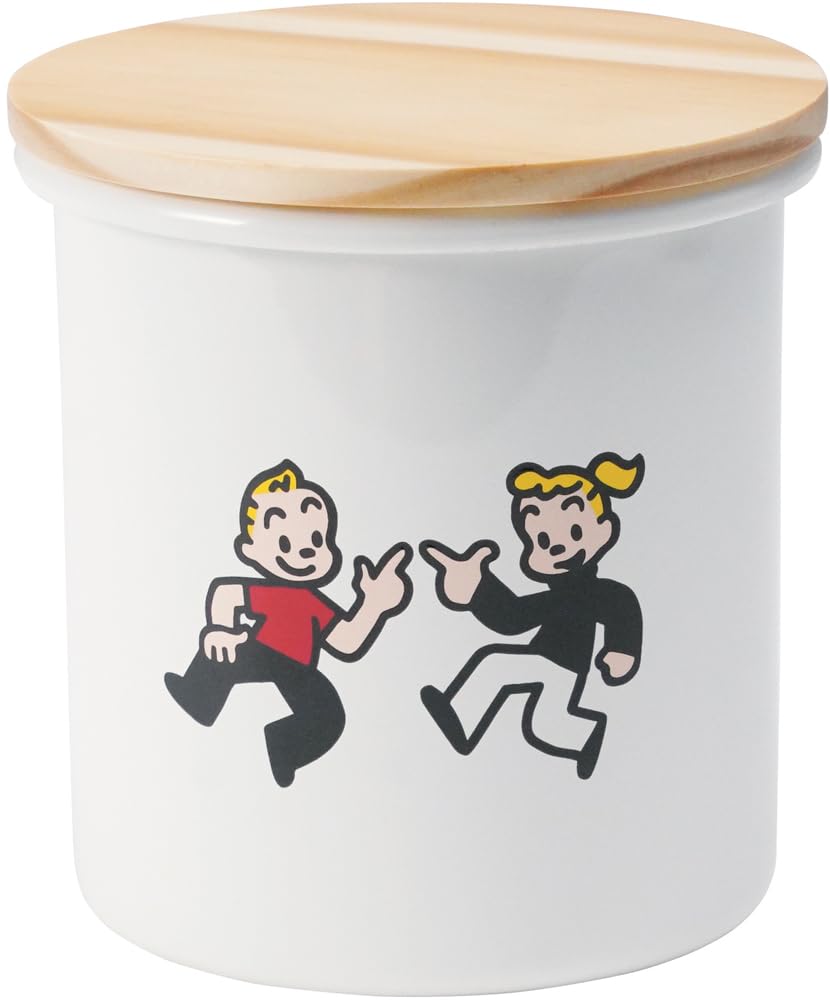 Toyoro OSAMU GOODS Enamel Canister White (Wood Lid) Size Body Approx. 10.8 H12/Package Approx. W11.5 D11.5 H13.5 OG-18