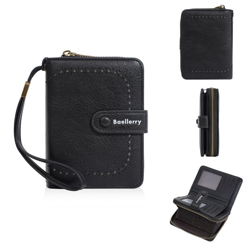 Baellerry RFID Защита от кражи Молния Держатель для карт для женщин Модные женские кошельки из ПУ кожи для денег