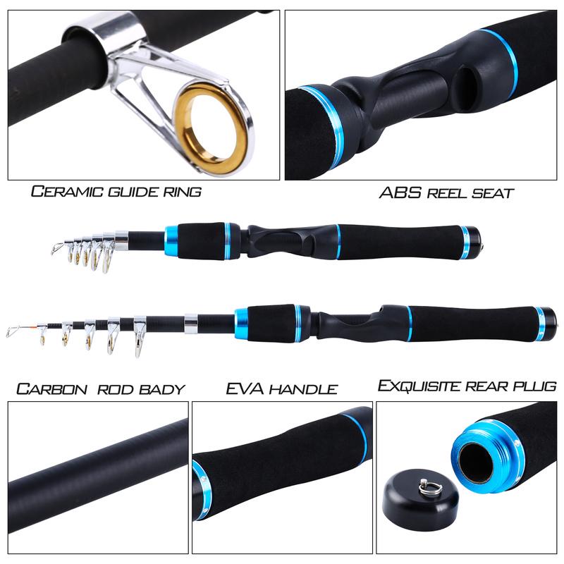 Children's Fishing Rod Metal 1.6m Outdoor Travel Lightweight Portable Fishing Tackle Accessories