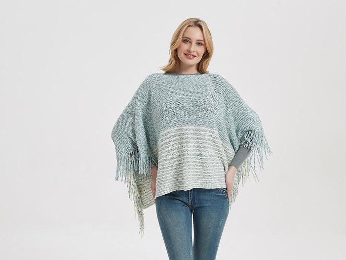 Трикотажная рубашка с кисточками и рукавами «летучая мышь»