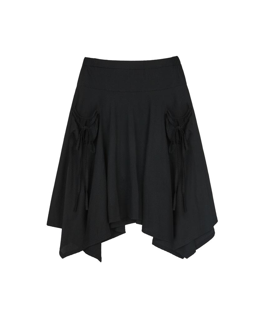 Love Is True Im Layered Midi Skirt(Black)