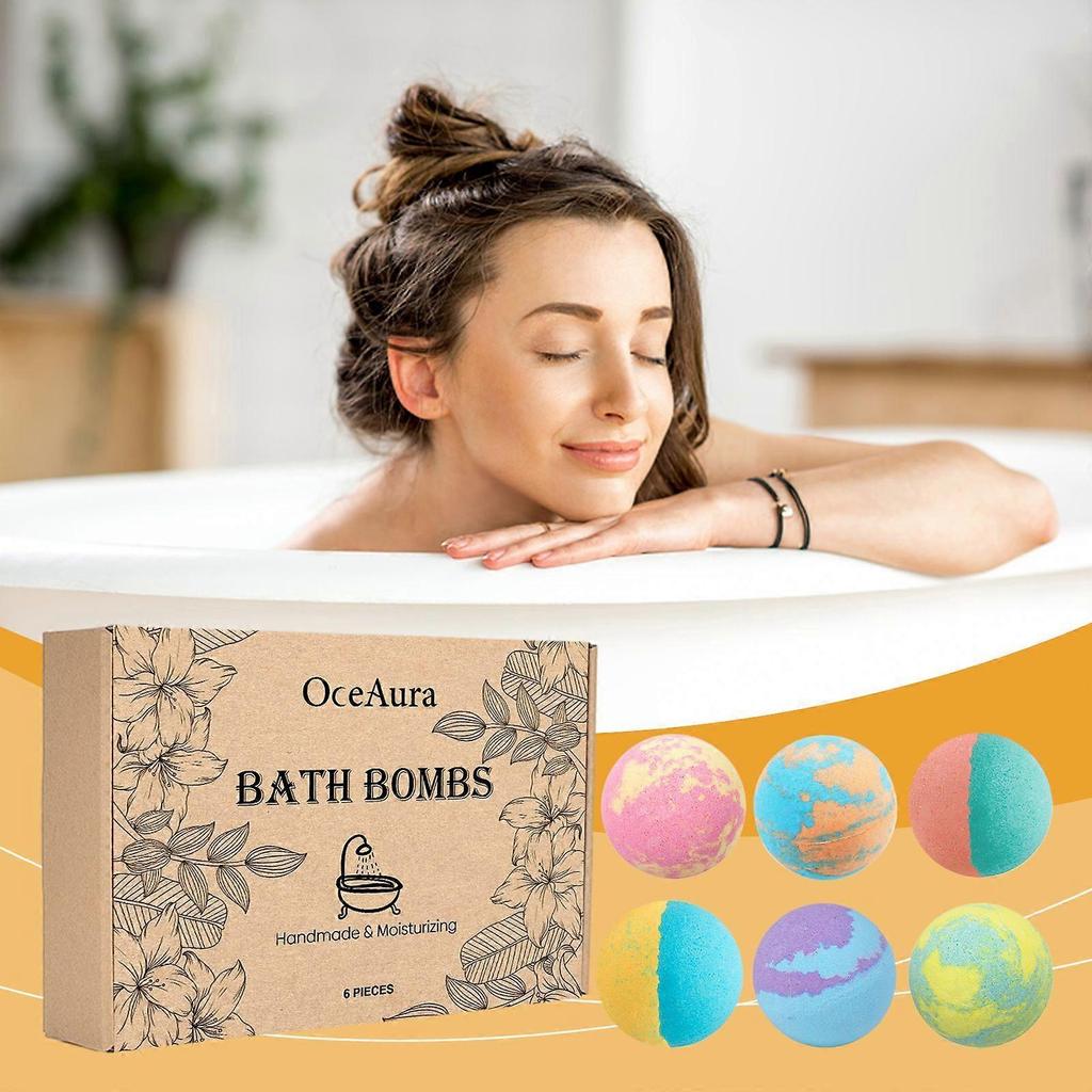 Limited time!!Oceaura Bath Bomb Set Gentle And Moisturizing Floral Scent Body Cleansing Long-Lasting Fragrance Comfortable Bath Bombs