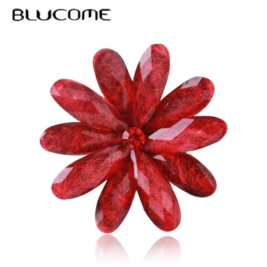 Blucome Новейшие блестящие броши со стразами и цветами для женщин и девочек, костюм, сумка, шарф, булавки для корсажа, ювелирные аксессуары, подарки