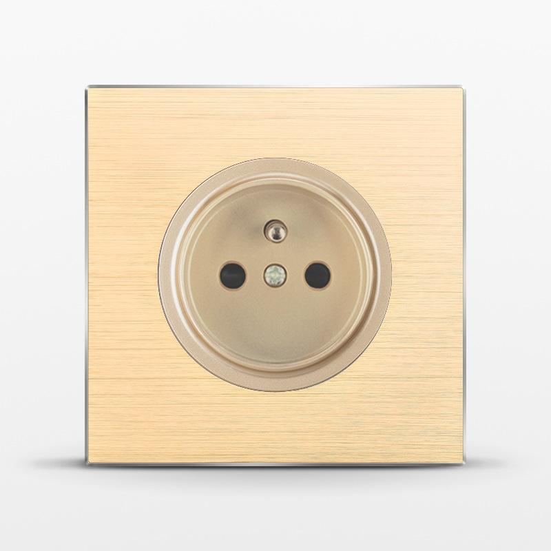 86 тип 1 2 3 4-клавишный 12-позиционный светодиодный индикаторный выключатель из алюминиевого сплава, универсальная роскошная настенная двойная розетка ЕС Франция Великобритания