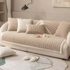 Checked Quilted Plain Sofa Cover Velvet For Living Room L Shape Sofa Winter 2 3 4 Seater Couch Slipcover Anti -Slip Armrest Towel