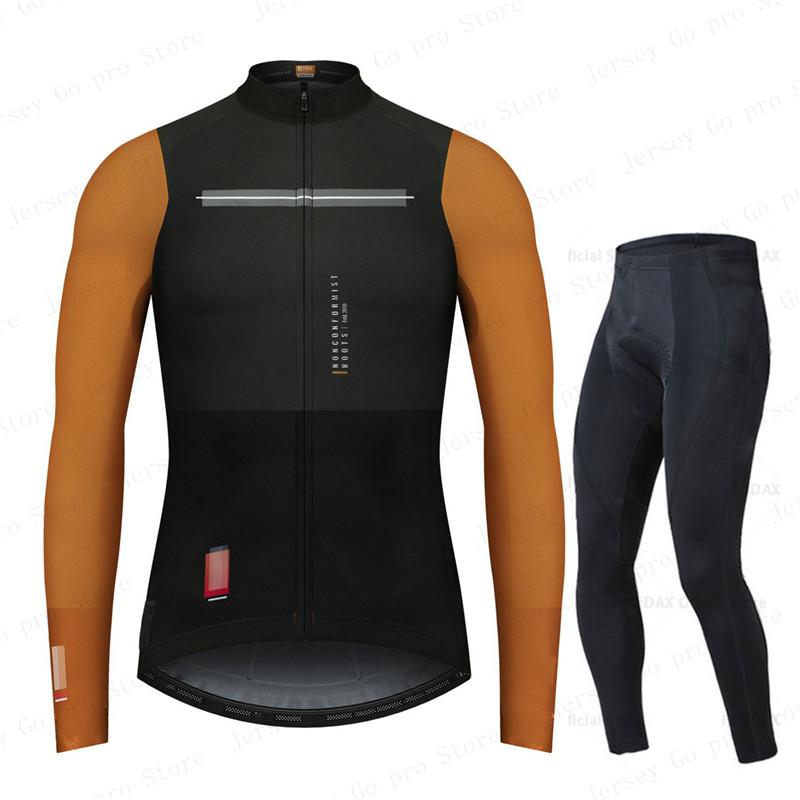 New Spring/Autumn Triathlon Men Long Sleeve Cycling Clothing Breathable Anti-UV Bicycle Jersey Set Wear Bib Pants Ropa Ciclismo