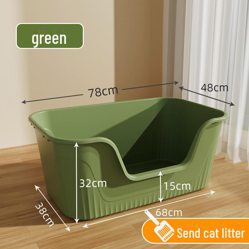 Extra Large Semi-Enclosed Cat Litter Box with Anti-Splash Design