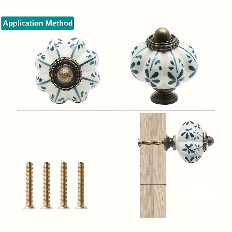 12 шт. керамических ручек для шкафа в форме тыквы, винтажные ручки для комода, винтажные ручки для ящиков с винтами для шкафов, шкафов и домашних проектов «сделай сам»