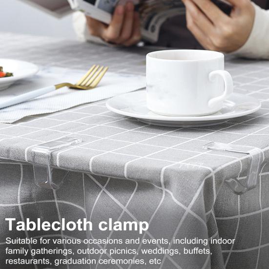 Yousheng 12 шт. невидимый прозрачный зажим для скатерти, нескользящий, сверхпрочный, прозрачный, для использования в помещении, на открытом воздухе, на свадьбе, на пикнике, на кемпинге, на обеденном столе, держатель для чехла