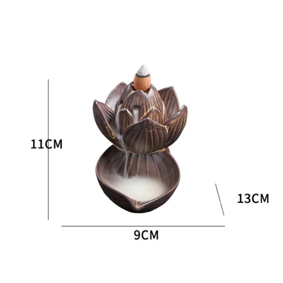 1 Pcs New Lotus Backflow Incense High Mountain Flowing Water Creative Ornament Ceramic Home Retro Backflow Incense