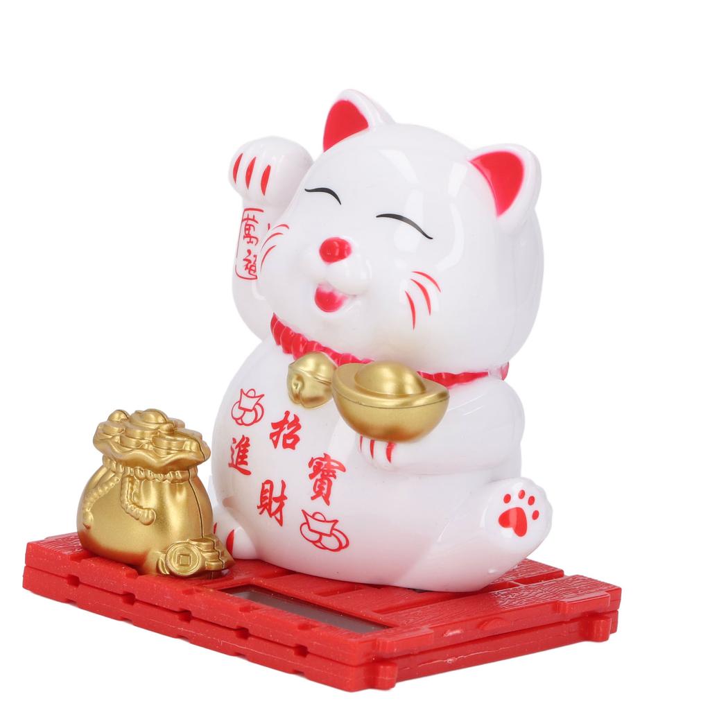 Счастливый кот машет рукой, яркий, милый, китайский кот, солнечная статуя кошки удачи, украшение для украшения