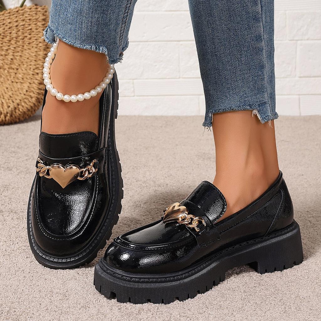 Fashion 2024 Women Spring New Elegant Comfortable Baotou Platform Shoes Women Fashion Slip On Metal Decoration Designer Casual Shoes