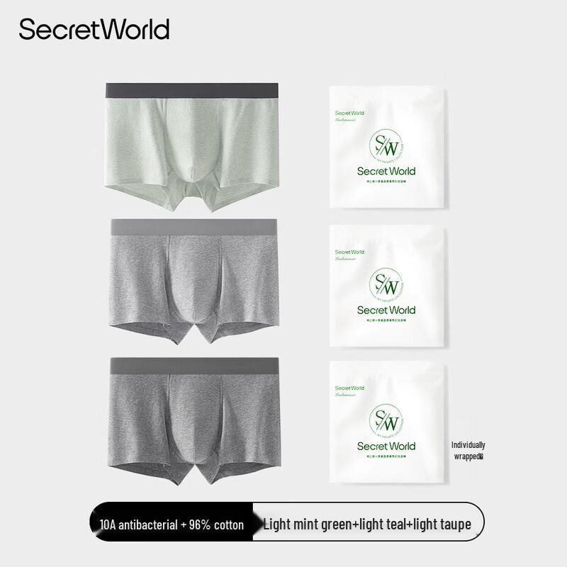 SecretWorld Men's Breathable Antibacterial Boxer Briefs