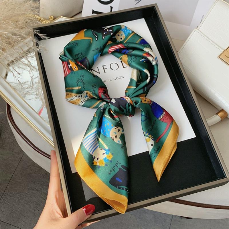 Luxury Silk Shawl Square Scarf for Women Satin Fashion Wraps Neckerchief Female Hair Bands Ribbon Headband Bandana Woman Hijab