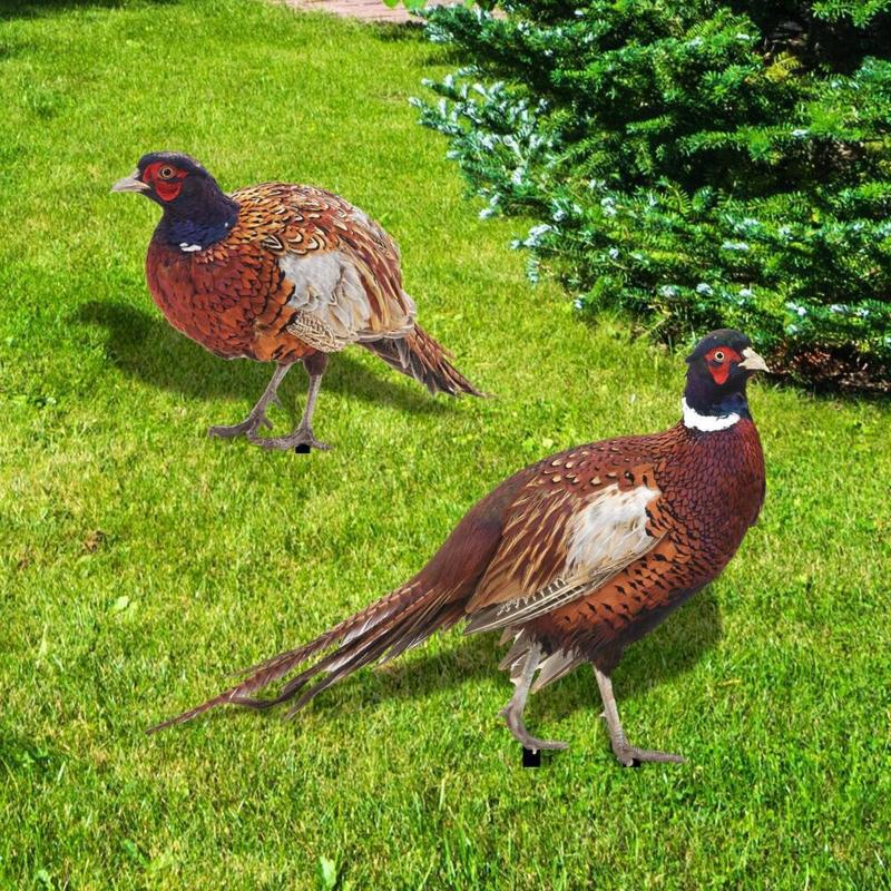2 Pack Acrylic Stakes Garden Pheasants Stake Yard Art Outdoor Animal Decoration Lawn Patio Decorative Statue Sculpture
