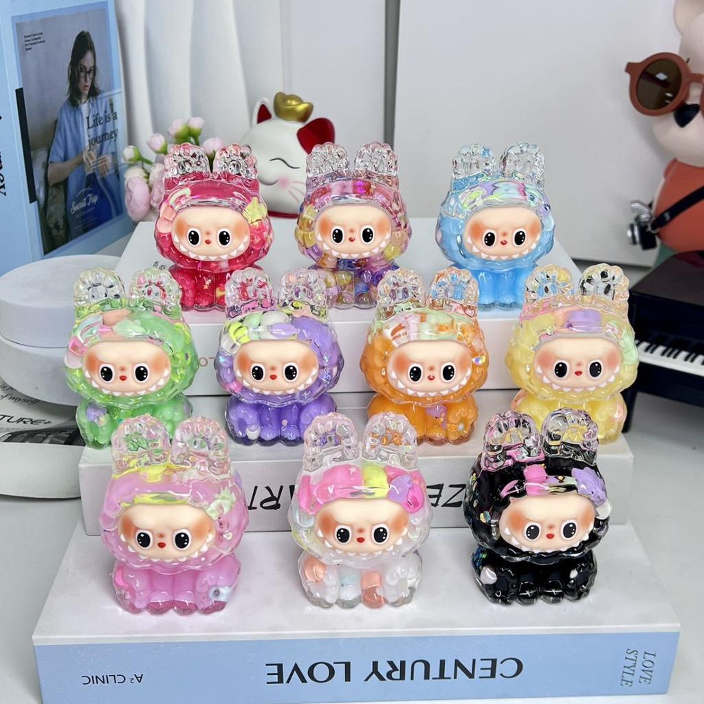 Масляный Лабубу с текучим песком, Креативная фигурка Лабу, Настольное украшение, Декоративная игрушка в подарок