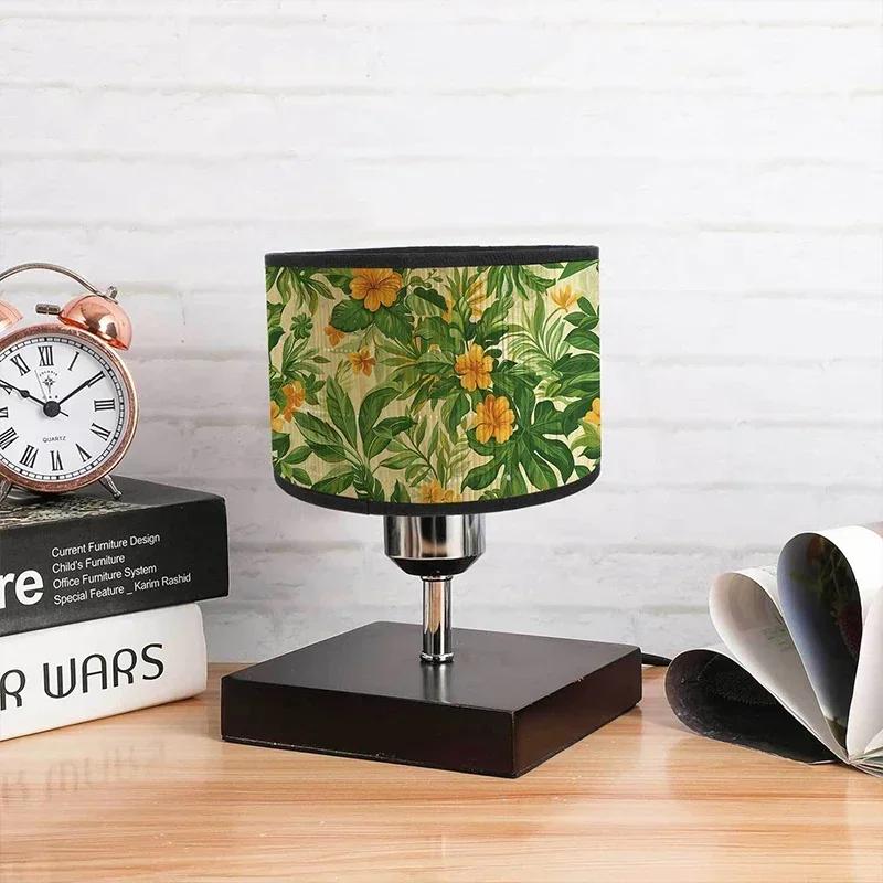 E27 Винтажные абажуры с цветочным принтом из бамбука ручной работы, чехол для лампы для бара, кафе, настенный светильник, люстра для домашнего декора