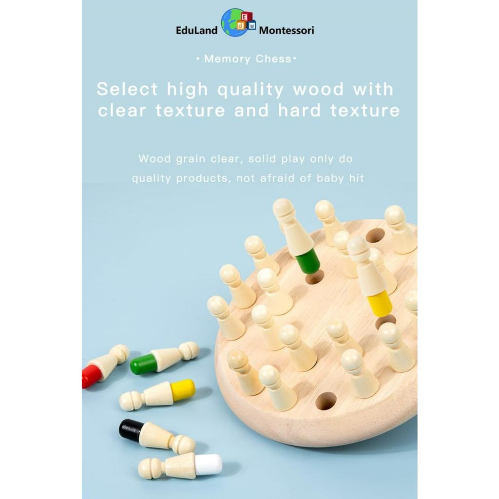 Sensorial Wooden Memory Match Color Peg Board Chess Game, Color Memory Family Game Battle Game Interaction, Educational Toy Intelligent Game