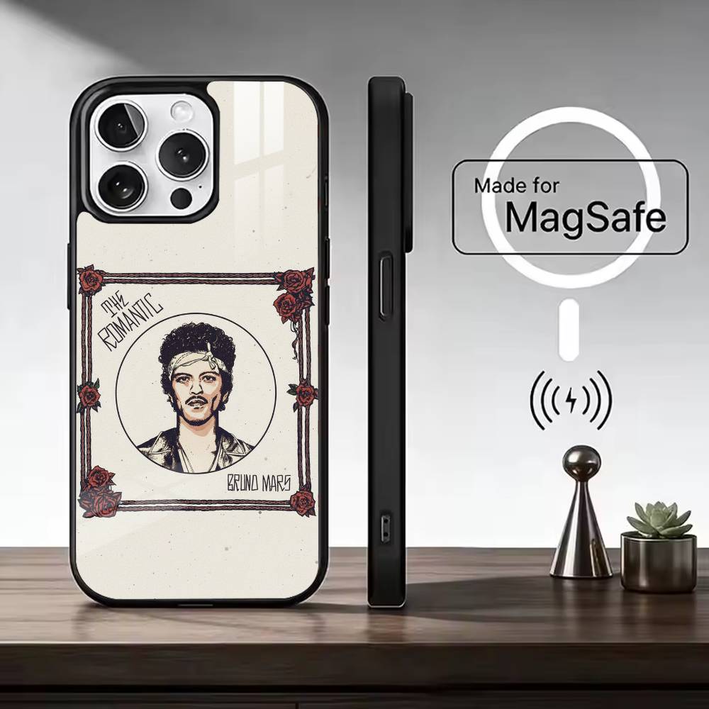 Чехол для телефона M-Mars с Бруно Марсом для iPhone 17 16 15 14 13 12 11 Серии, с поддержкой беспроводной зарядки