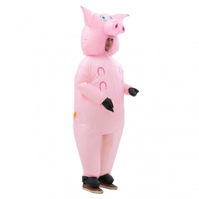 Adult Pink Pig Costume Halloween Christmas Party Cosplay Inflatable Cartoon Mascot Outfit
