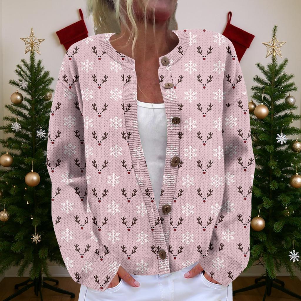 Women's  Cardigan Long Sleeve Lightweight Fun Christmas Print Jacket