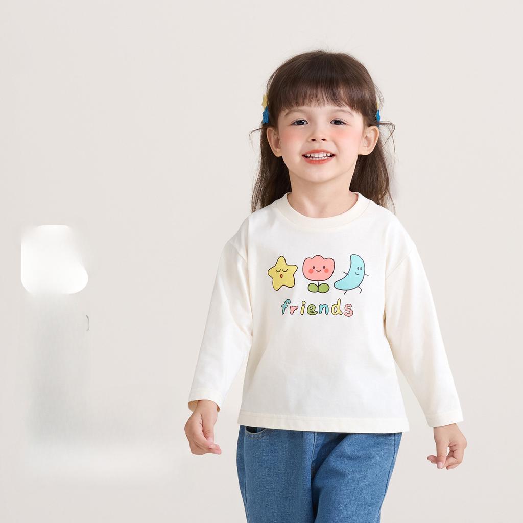 Girls Casual Long-sleeved T-shirt Spring and Autumn 2025 Children's Fashion Top Base Shirt
