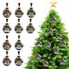 Santa Claus Stadium Glass Ball Ornament Christmas Tree Hanging Decor with Sports Theme Festive Holiday Home Decoration
