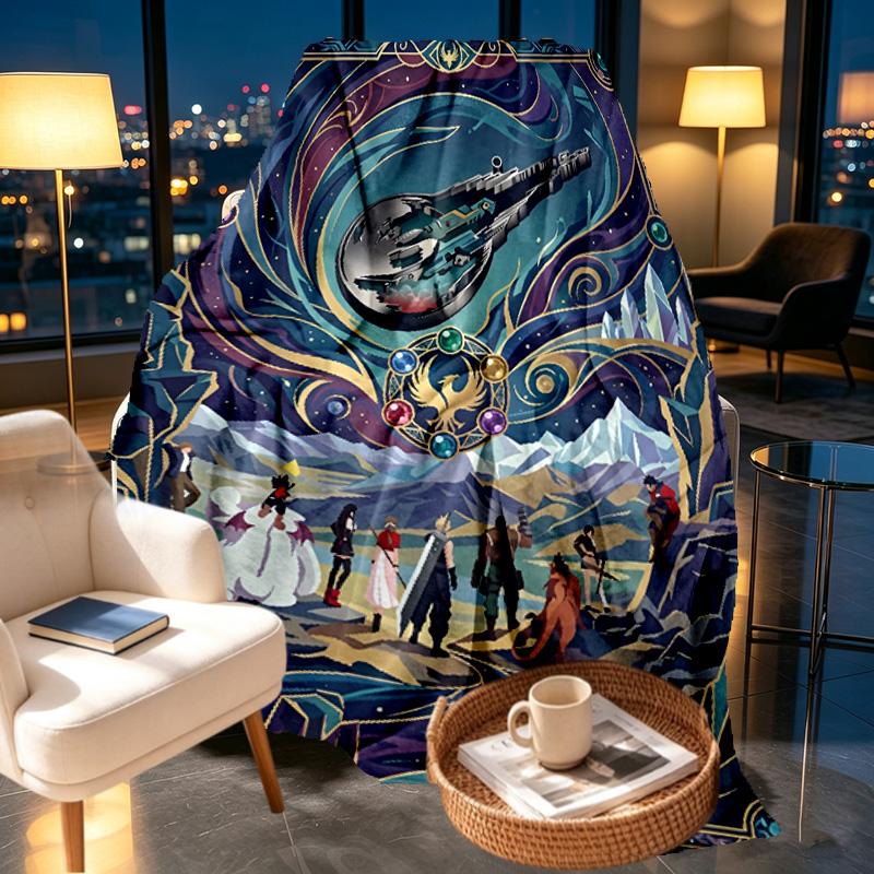 Final Fantasy Print Blanket - Soft & Comfortable, for Bedroom, Travel, Sofa, Home Decoration - Birthday Christmas Gift for Friend