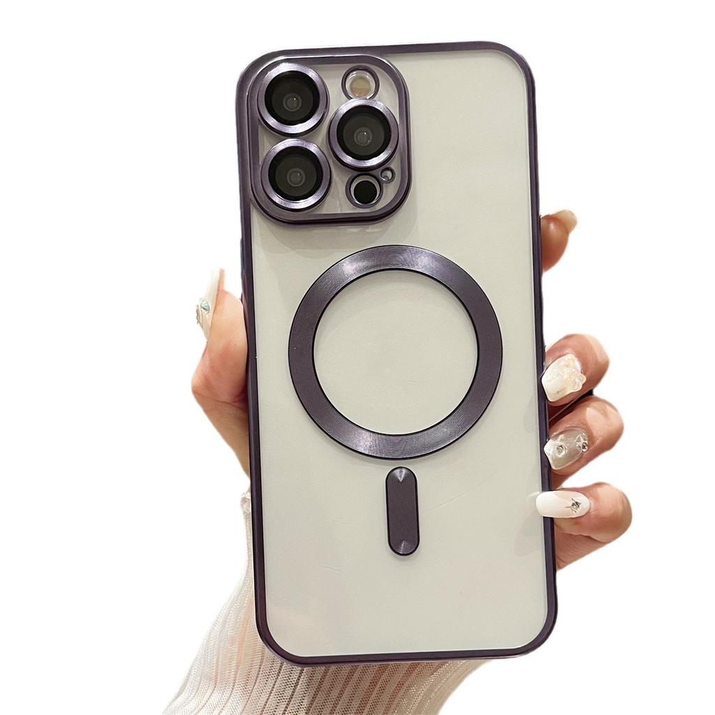 Подходит для чехлов для телефонов IPhone16Pro. Apple 15 Металлик Матовая Оригинальный Цвет 13/14 Гальванизированный Противоударный Чехол